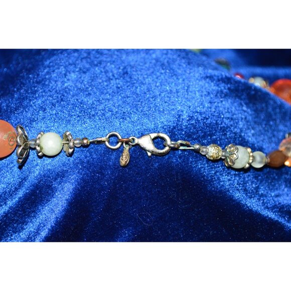 Premier Designs Multicolor Glass AB Crystal Beaded Necklace Fall Autumn Neutral - Picture 5 of 5